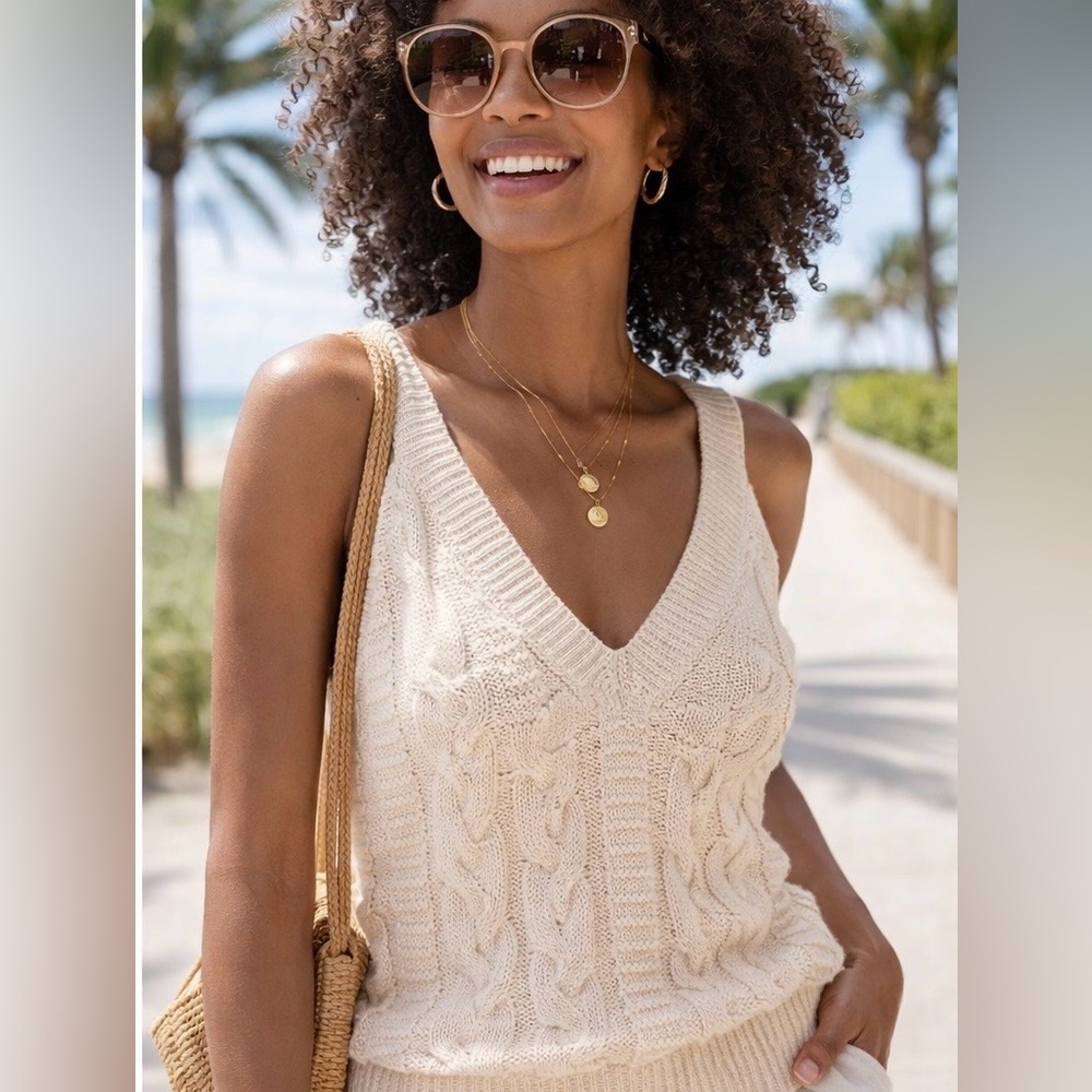 BANANA REPUBLIC ORGANIC COTTON SWEATER TANK